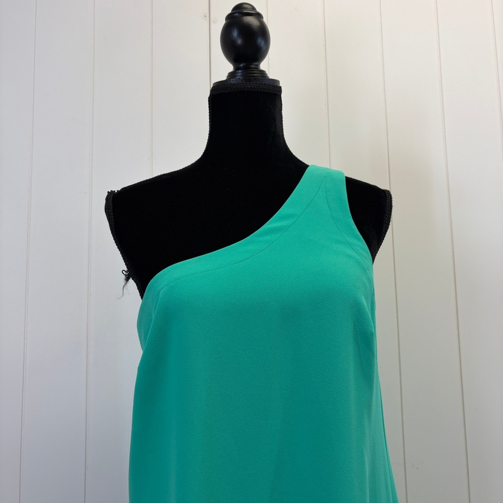Trina Turk Lunaria Cocktail One Shoulder Tiered Mini Dress Women Size 8 Wedding - Picture 8 of 10